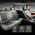 for GMC Terrain 2010-2025 2026 Car Seat Covers, Full Set, Gray | Luxury Full Coverage Leather Seat Protectors, Waterproof Breathable, Non-Slip, Easy to Install, Airbag Compatible, All-Season - Image 2