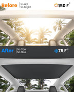 REEVAA Tesla Model 3 (2026-2020) Sunshade Roof Accessories, Black | OEM Fit; Full Blackout & Heat-Blocking; Protect Interior & Reduce A/C Workload; Unobstructed Rearview Mirror Visibility - Image 2