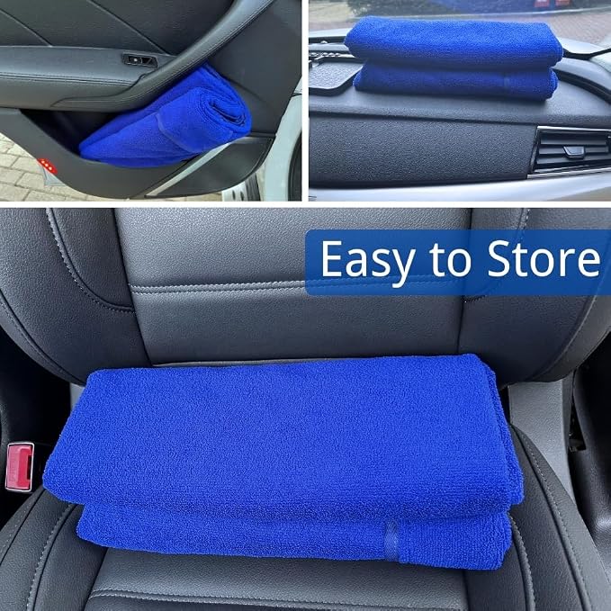 Waterproof Car Seat Cover for Front Seats, Protector for Cars SUVs Trucks, Sweat Towel Seat Covers Bucket for Gym,Workout,Beach,Hiking,Running(Blue,Rear Bench Seat Towel) - Image 3