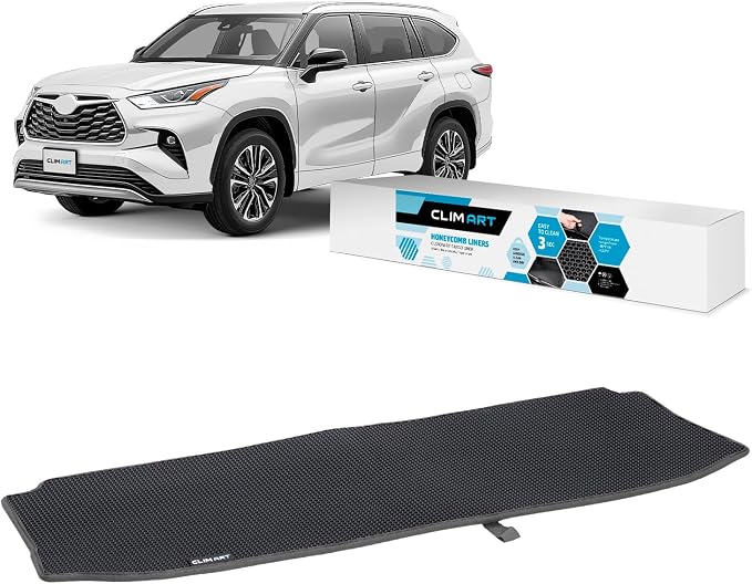 CLIM ART Cargo Liner for Toyota Highlander 2020-2026 Custom Fit Trunk Mat, with Honeycomb Dirtproof & Waterproof Technology-All-Climate,Heavy Duty,Anti-Slip Cargo Liner,Luggage- FL01121024 by CLIMART
