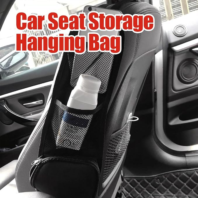 2PCS Car Seat Storage Hanging Bag, Multi-Pocket Seat Side Organizer - Image 5