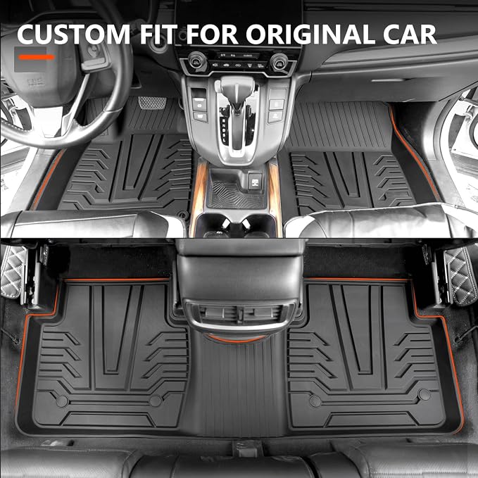 powoq Fuel Floor Mats Cargo Mat Compatible with 2017-2022 Honda CRV | Trunk Mat Floor Liner TPE Replacement for 2017-2022 Honda CRV Accessories (Fit 17-22 Fuel Model, Trunk+Backrest+Floor Mat) - Image 5