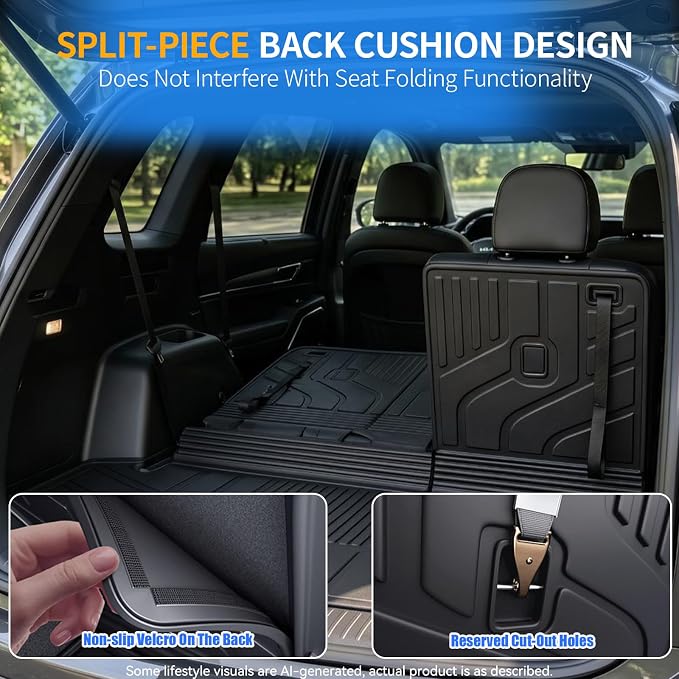 GYGY Trunk Mat and Lower Cargo Liner Set, Fit for 2027 Kia Telluride Hybrid | trunk mat & lower grooved mat (hybrid)All Weather Waterproof TPE Underfloor Storage Tray Cover - Image 8
