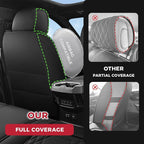 FREESOO Custom Leather for Toyota Tundra Seat Covers 2007-2013 Crewmax Cab | Fit for Crewmax Cab 5 Seats, Full Set, 60/40 Split Bench, Faux Leather, for Truck Toyota Tundra Accessories, BlackBrown - Image 3