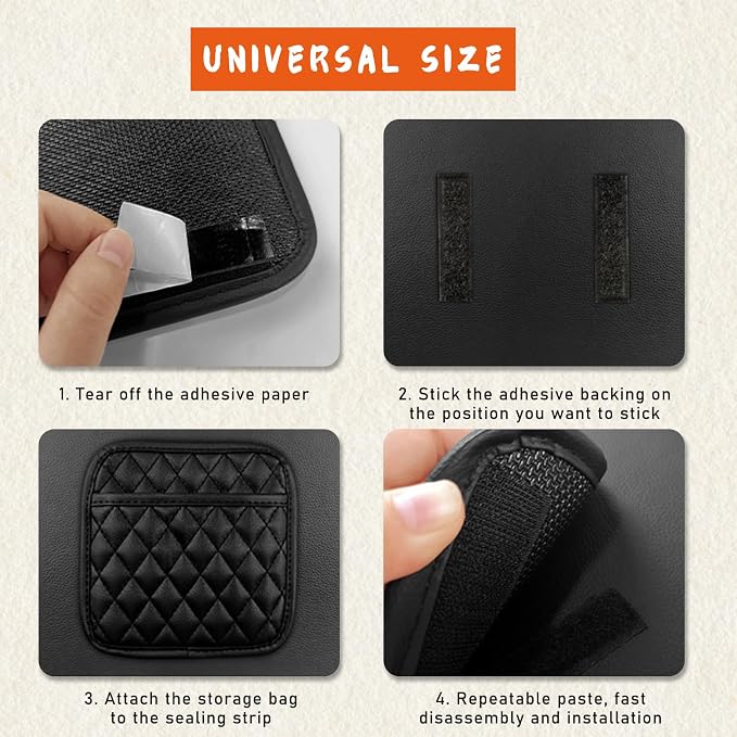 2PCS Car Side Pocket Organizer, Leather Auto Seat Storage Bag for Cell Phone Sunglasses, Waterproof Document Holder Tray Pouch for Vehicle Seat Gap Filler, Car Accessories (Small) - Image 3