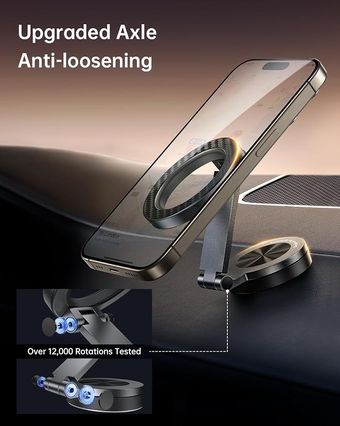 SYNCWIRE for MagSafe Car Mount 【360° Rotation】 Magnetic Phone Holder for Car, Adjustable Metal Arm, Car Magnet Phone Mount for Dashboard, Car Accessories Fit iPhone 17 16 15 14 13 Pro Max &All Phones - Image 6