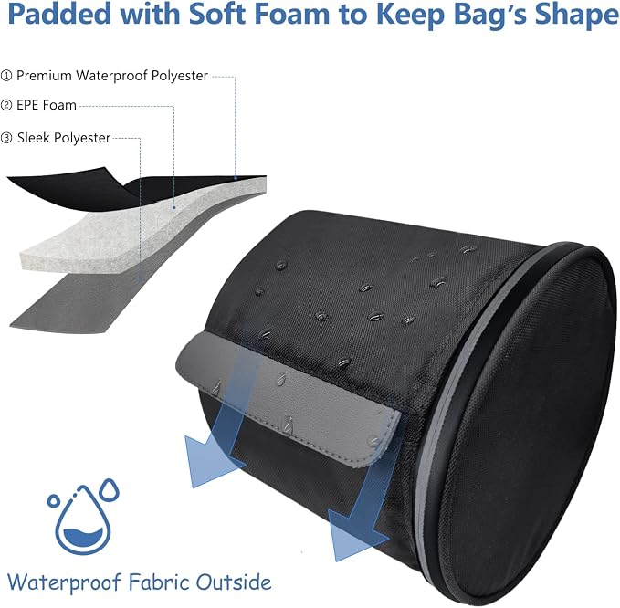 Hanging Toilet Paper Holder Waterproof Tissue Holder Cat Proof Roll Paper Case Cover Portable and Foldable Roll Storage Bag with Adjustable Strap for Wall Car Camping Tent Home Office Black | Portable roll paper case for camping, Bathroom, RV Car Trave... - Image 6