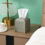 Tissue Box Cover PU Leather Tissue Holder Square Facial Tissue Case Facial Paper Organizer Dispenser for Bathroom, Vanity Countertop, Tabletop, Car, Evergreen | PU Leather，Easy to Fill, Easy Clean, Decorative Cube Tissue Box Holder for Office, Bathroom... - Image 3