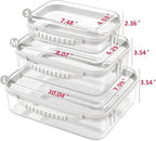 Clear Hard Shell Organizer Cases, 3 Pack with Handle | Durable PET shell with water-resistant, scratch-resistant surface for travel, toiletries, electronics and toys - Image 8