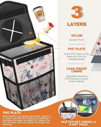 Pritent Car Trash Can with Lid Leakproof Car Garbage Bag Vehicle Trash Bin | Hanging Automotive Garbage Can,Multipurpose Car Accessories for Women Men Interior Car Storage Organizer(2 Gal,Flamingo) - Image 3