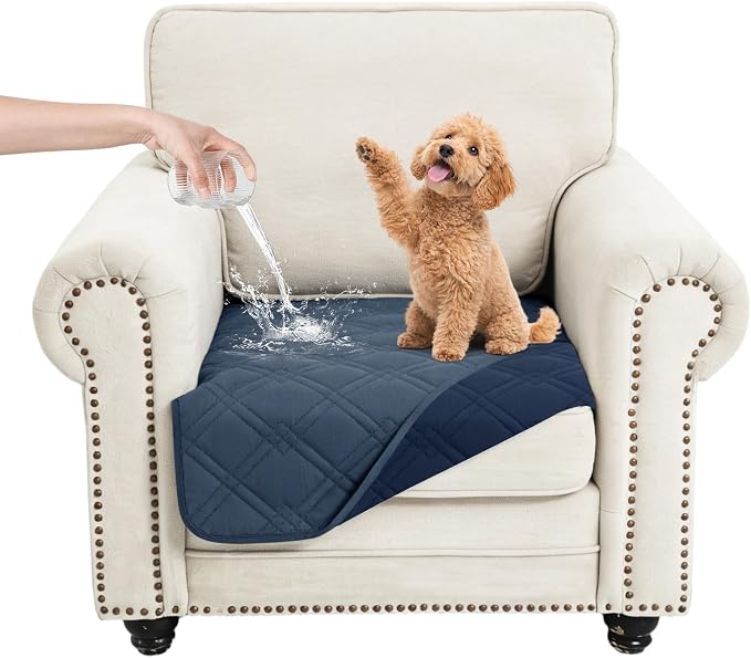 100% Waterproof Washable Dog Blanket, Berlin Blue+Navy Blue 30"x30" | ,7-Layer Reversible Couch Covers for Dogs Met for Sofa Furniture Car Camping by Unknown