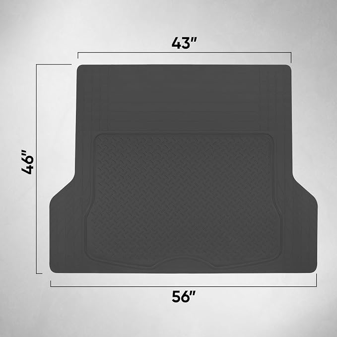 Motor Trend FlexTough™ Baseline Rubber Car Floor Mats with Trunk Mat Cargo Liner, Front & Rear Combo Set fits Most Car SUV Van Coupe Sedan, Heavy Duty All Weather Trim to Fit - Image 8