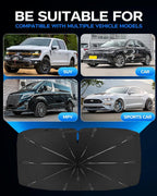2025 Windshield Sun Shade Frame with Thickened Fast Cooling, Emergency Window Breaker, 99% UV Blocking Protects Car from Sun and Heat Damage, Adjustable Bendable Design for SUV/Sedan/(59" L x 34" W) - Image 5