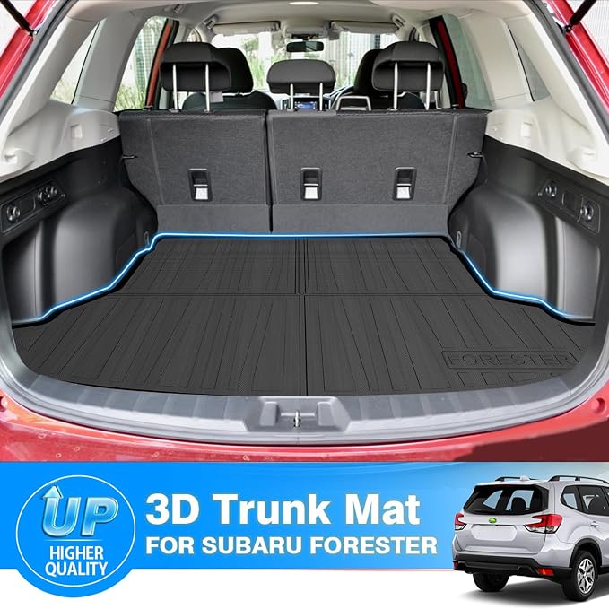 Powerty Trunk Mat for 2019-2024 Subaru Forester Without Subwoofer, All Weather TPE Cargo Mat Liner for Forester Rear Trunk - Image 2