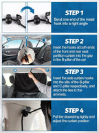 PAMASE Set of 3 Car Privacy Curtain, 95% Light Blocking | Covers Rear Seat & Side Windows, Fits Sedans & SUVs, for Travel, Camping, Nap or Sleeping, Keeps Cabin Cool and Private - Image 7