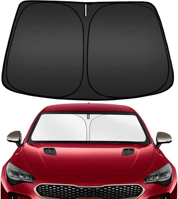 ARISMOTOR Windshield Sun Shade for Kia Stinger 2018-2023 | Custom Fit, Foldable, Front Window Sunshade Sun Visor Protector, Block UV Rays, Keep Car Cooler by ARISMOTOR