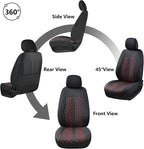 Truckiipa Automotive Seat Covers Fit for Toyota Tacoma Front Seat Leather Waterproof Full Coverage Truck Seat Covers Custom Fit for 2005-2015 Toyota Tacoma Double Crew Cab, Front Pair, Black&Red - Image 6