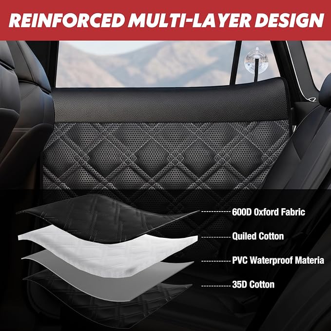 Surfcabin Dog Car Door Protector for Sedans & Small SUVs with Small Windows | Thickened Waterproof Fabric, 20% Larger Design, 2 Packs Full Door Panel Covers, Protects Doors from Dog Scratching - Image 7
