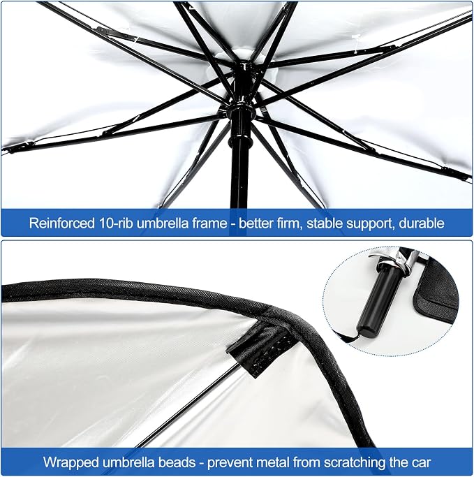 Riakrum Patriotic Eagle American Flag Car Windshield Sun Shade Umbrella Foldable UV Ray Windshield Sun Shade Car Front Window Sunshade Keep Vehicle Cool Heat Reflector, Fit Various Size - Image 7