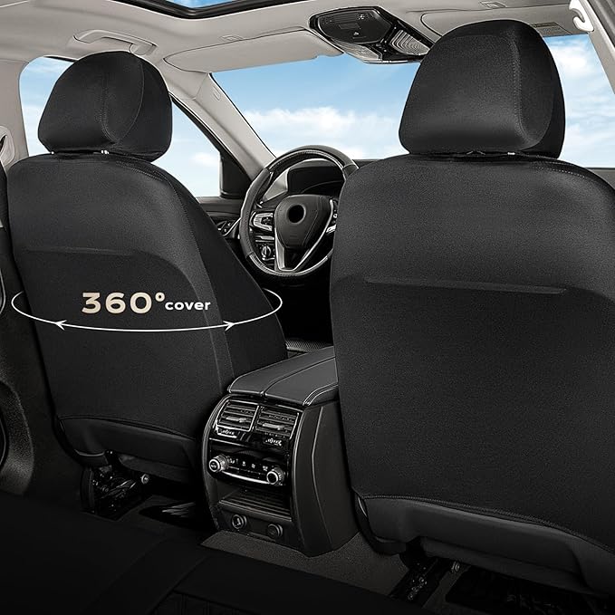 Coverado Car Seat Cover 5 Seats, Leather Seat Covers Full Set, Durable Waterproof Car Seat Protectors, Black and Purple Seat Cover, Spill-Proof Automotive Seat Covers Universal Fit for Most Cars - Image 5