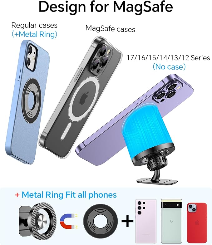 for Magsafe Car Mount【20 Strong Magnets】Magnetic Phone Holder for Car Phone Holder Mount Dash Mounted Holders Cell Phone Holders for Your Car Accessories for Women Men for iPhone 17 16 15 14 - Image 7