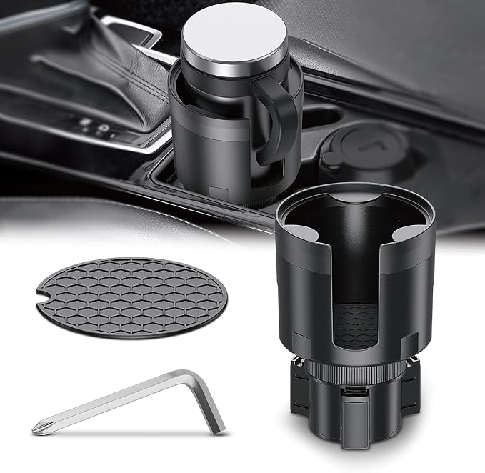 Frokom Cup Holder Expander for Car,Upgraded Car Cup Holder Expander Adapter with Offset Adjustable Base, Fit Most Large Bottles and Mugs-Yeti Ramblers 14/24/36/46oz, Hydro Flasks 32/40oz by Frokom