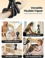 Warmco Portable Stroller Fan, 4000mAh Rechargeable Clip On Fan | Flexible Tripod, Up to 15H, 4 Speeds, LED Display, Detachable Grille, Quiet Operation, for Car Seat, Crib - Image 7