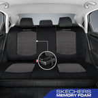 Skechers Memory Foam Car Seat Covers,Thick Cool Touch Fabric Seat Covers,Seat Cover Full Sets Airbag Compatible,Automotive Comfort Protection for Most Cars,Vans,Trucks,SUV,Grey - Image 3