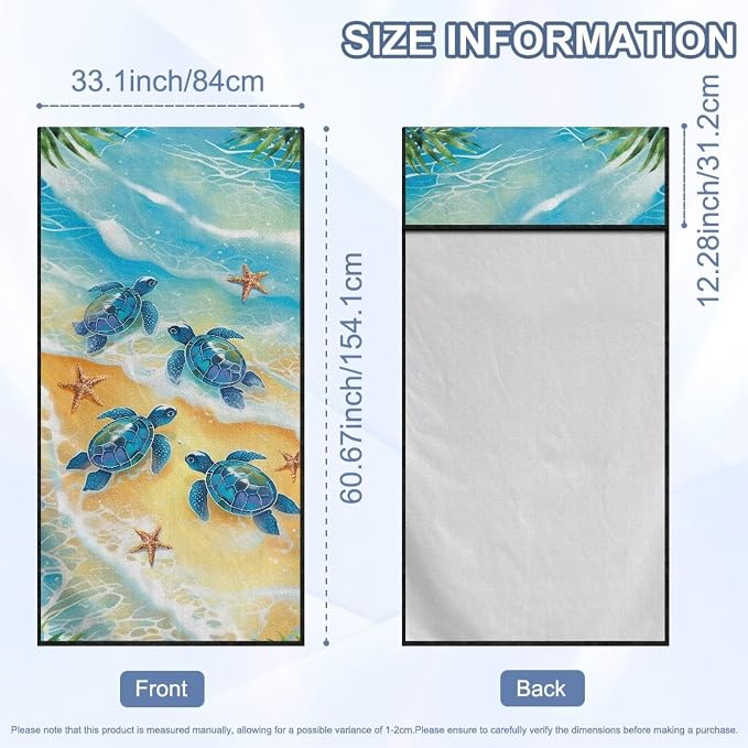 SEANATIVE Breathable Car Seat Towel Cover Sweatproof Automotive Towel - Sweat Towels for Workout, Running & Outdoor Adventures, Beach Turtle Print - Image 7
