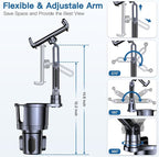Cup Holder Phone Tablet Mount, 2 in 1 iPad Car Cup Holder with Expander Adjustable Arm for 4.7-10 inches Phone Tablet Mount Compatible for iPad Pro Air Mini, Fire,iPhone 17,Galaxy Phones - Image 4