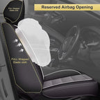IKABEVEM Car Seat Covers Full Set Fit for Infiniti QX30 2017-2019: 5 Seats Auto Interior Accessories, Faux Leather Waterproof Seat Cushions Vehical Cover (Black&Grey) - Image 4
