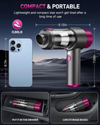 KMM Handheld Car Vacuum Cleaner, Hand Held Vacuum Cleaner & Air Duster | 15000PA Strong Suction, 120W High Power, Portable & Rechargeable, LED Light, Multi-Nozzles for Home, Car, Office, Pet - Image 7