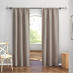 RYB HOME Blackout Curtains for Bedroom Living Dining Room 84 inches Long | Privacy Protection, Thermal Insulated, Sunlignt Heat Blocking, Drapes for Nursery Rental Room, W42 x L84, Sand, 2 Panels - Image 2
