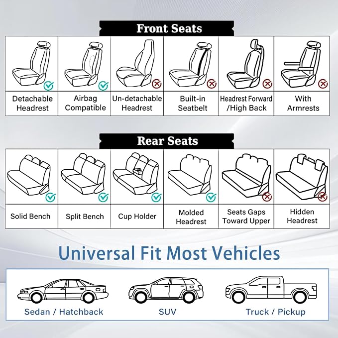 WELLDO Nappa Faux Leather Car Seat Covers Full Set, 5Seats,Beige | Eazy to clean,Easy to install ,Waterproof, Non-Slip,Scratch-resistant, Universal Fit for Most Cars, SUVs, Pickup Trucks - Image 9