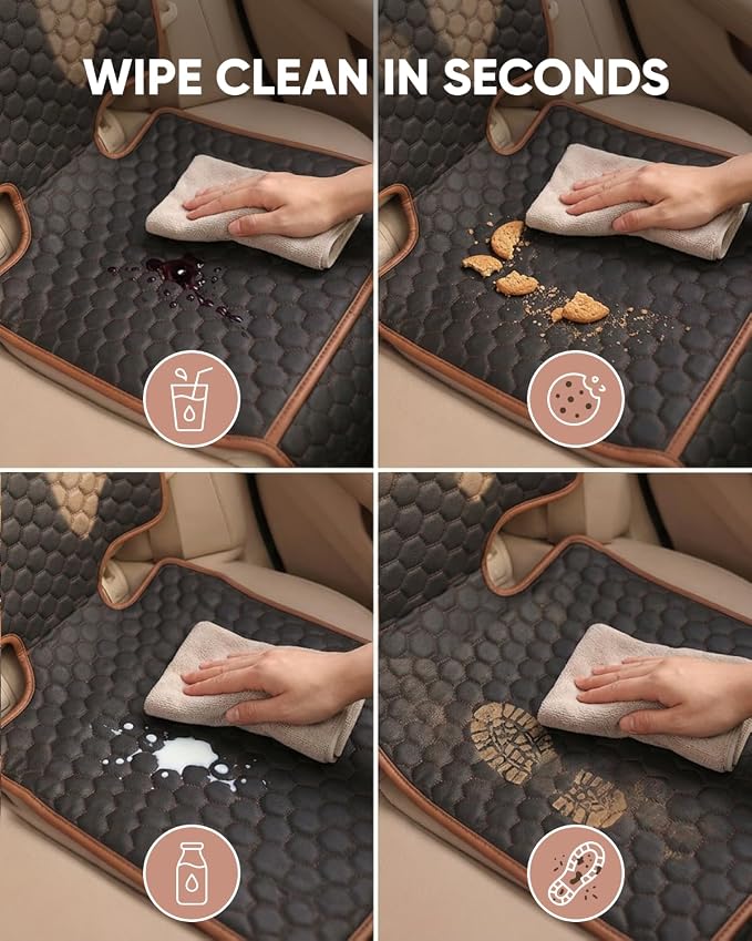 Premium Leather Car Seat Protector for Child Car Seat Cover from Dirt Scratches - Infant Car Seat Protector for Back Seat/Front Booster Seat Protector Under Baby Car Seat Waterproof 1pc Hexy - Image 7