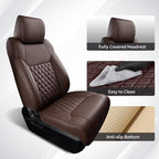 Huidasource Coffee Front Seat Covers Fit for Toyota Tacoma 2005-2015 All Cab Base Prerunner SR5 Limited TRD Sport Front Row, 360° Full-wrap Waterproof Nappa Leather Automotive Seat Cushion Cover - Image 5