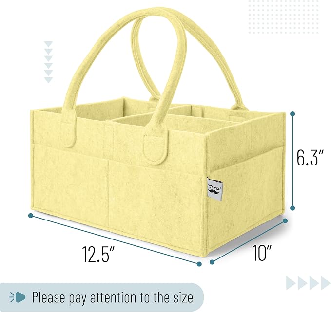 Mr. Pen- Baby Diaper Caddy Organizer, Lemon Glow | Nursery Storage Bin and Car Organizer for Diapers and Baby Wipes - Image 2