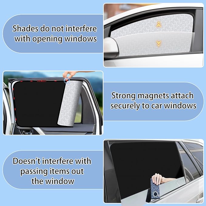 ZATOOTO Car Window Shades for Toyota Camry 2018-2023, Shade for Baby in Car | Heat Reflective, Keep Car Cool, 4 Pack Custom Fit, Ideal for Camping, Naps & Protecting Valuables, Easy Foldable Storage - Image 5