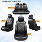 Seltos Car Seat Covers Custom Fit for Kia Seltos 2021-2025 2026, Full Coverage Leather Waterproof Breathable Seat Covers Full Set, Automotive Seat Protectors, Airbag Compatible(5 Seats, Black) - Image 9