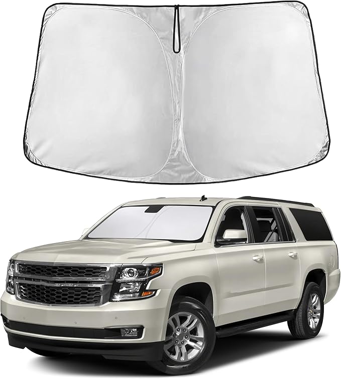 EcoNour Windshield Sunshade for Chevrelot/GMC for 2015-2018 2019 2020 | Suburban/Tahoe, Yukon XL/Denali XL Sun Visor for Front Window Sun Shade Cover, UV Protector, Car Accessories by EcoNour