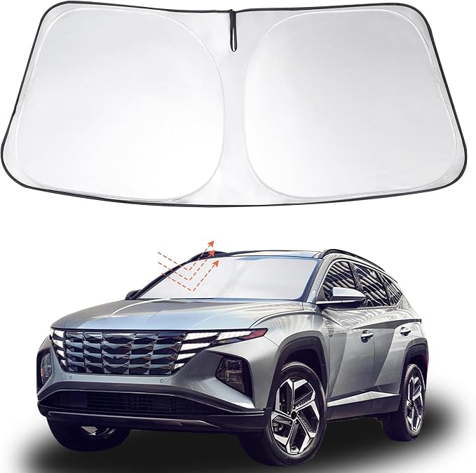 Windshield Sun Shade Sunshade for 2022-2026 Hyundai Tucson | Full covered for windshield, Foldable & Durable, Block UV Rays, Reduce Heat, Easy to install, Keeps Car Cooler by LHFLIVE
