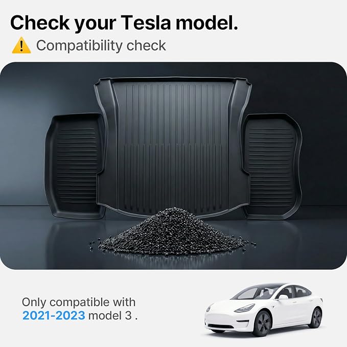 All Weather Cargo Liners for Tesla Model 3 Trunk Mats,Front Frunk and Rear Trunk Tray Mats Protector 2021 2022 2023 Accessories - Image 2