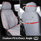 Coverland Custom SUV Car Seat Covers for 2015-2019 Subaru Outback | Premium Waterproof Faux Leather Non-Slip Memory Foam Airbag Compatible Custom Fit Interior Protector [Front Seat-Gray] - Image 4