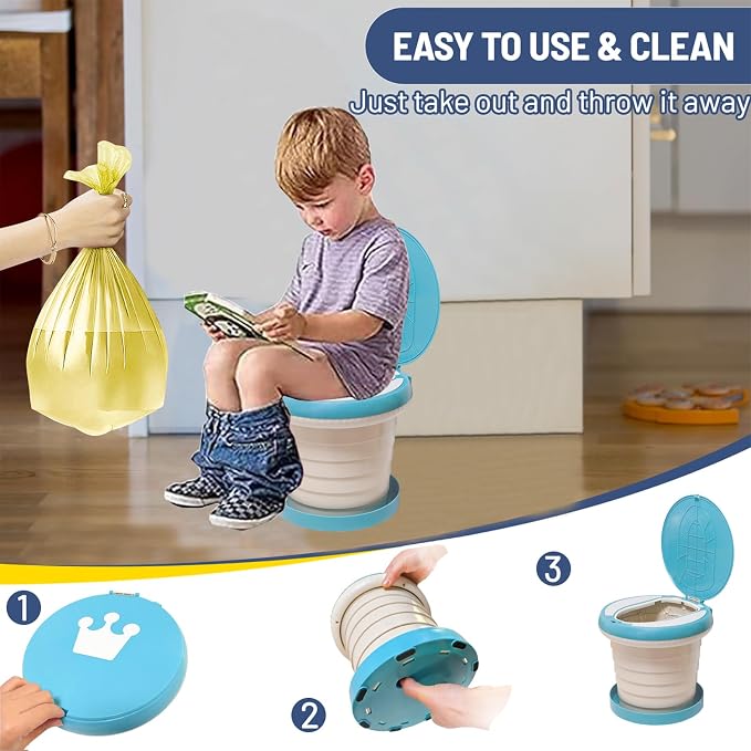 SunnySmile,Travel Potty,Car Potty for Toddler,Portable Toilet for Kids | Portable Toilet for Kids with 45 Liners,for Toddler Travel, Camping, Foldable, Indoor/Outdoor Use - Image 6