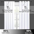 RYB HOME Small Window Curtains 45 inches Length for Kitchen Cafe Bathroom | Room Darkening Curtains & Drapes, Energy Saving, Thermal Insulated, For Kids Bedroom, W42 x L45, Pure White, 2 Panels - Image 5