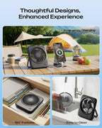 Otlonpe Personal Portable Desk Fan 2 Pack, 4000mAh Small Rechargeable Portable Fan Battery Operated & USB Powered for Travel Sleeping Bedroom Office Home Table, Cordless, Quiet, 4-Speed, 6.5 Inch - Image 6