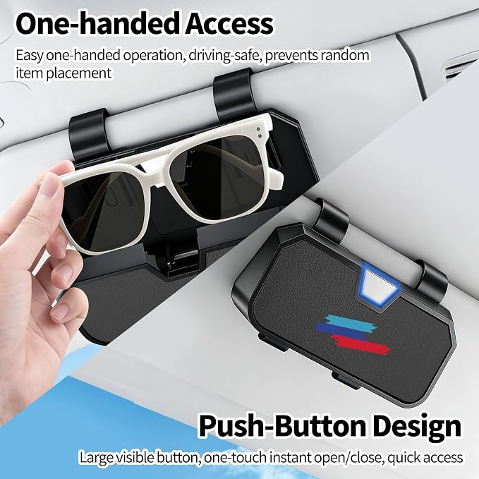 Sunglasses Holder for Car Visor Leather Eyeglasses Organizer Case for BMW X3 X5 X7 X1 3 4 2 5 Series Accessories - Image 4