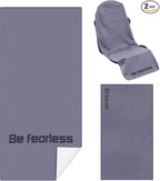 Hahafelt 2 Pack Car Seat Towel Cover and Athletic Running Towel with Storage Bags, Sweat Washable Gym Seat Protector Non Slip for Dog Pet Workout Running Outdoor Sport Activities(Pure Gray) by Hahafelt