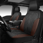 CAR PASS Waterproof Black Brown Car Seat Covers Front Seat Covers Neoprene Wetsuit,All-Weather Non-Slip Durable,Universal Fit for SUV Sedans Trucks Automotive,Airbag Compatible,3D Emboss Black Brown - Image 2
