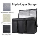 Bodaon 2-Pack Insulated Food Delivery Bag, XXXL Grocery Cooler Bag, Black | Catering Tote Insulation Bag for Hot and Cold Meal, Large Capacity Reusable Pizza Warmer Carrier for Picnic/Rideshare/Drivers - Image 5
